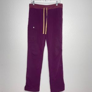 Figs Technical Collection Maroon Scrub Pants - Size Small Long